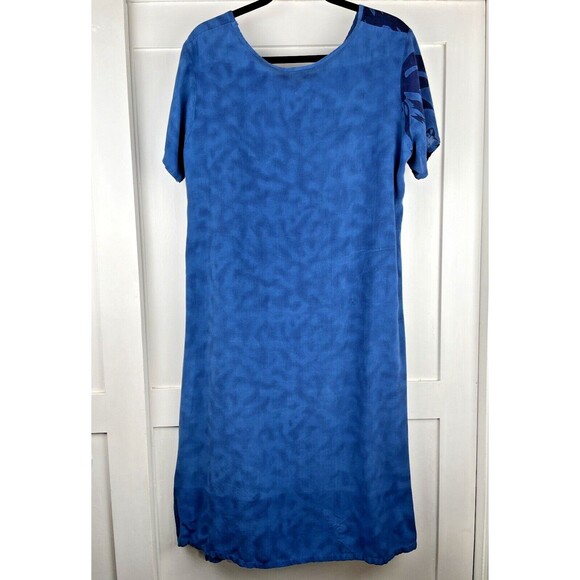 National Since 1952 Hawaiian Dress Women’s Petit Large Blue White Floral Pattern - Picture 4 of 13